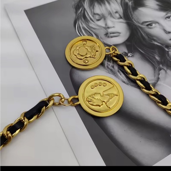 New Fashion luxury anthro Gold Chain Belt charm main image 4